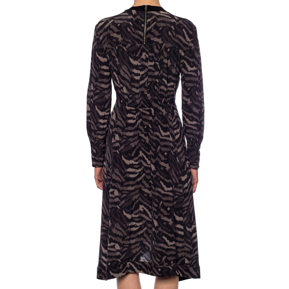 AllSaints Fayre Remix ZEBRA Print Crepe ANIMAL Sexy WILD Midi Dress WOMENS S 4 6 - Picture 2 of 11